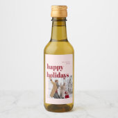 Happy Holidays Candy Cane Foto Weinetikett (Vorderseite)