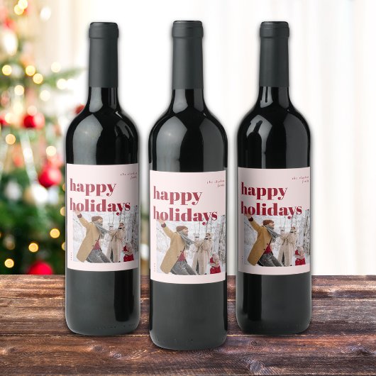 Happy Holidays Candy Cane Foto Weinetikett