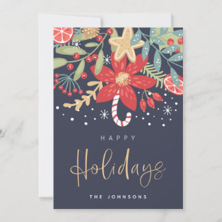 Happy Holidays Candy Cane | Fotokarte für den Urla Feiertagskarte