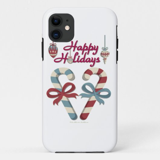 Happy Holidays Candy Cane Heart Case-Mate iPhone Hülle (Rückseite)