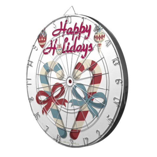 Happy Holidays Candy Cane Heart Dartscheibe (Vorderseite rechts)