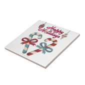 Happy Holidays Candy Cane Heart Fliese (Seite)