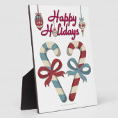 Happy Holidays Candy Cane Heart Fotoplatte (Seite)