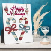Happy Holidays Candy Cane Heart Fotoplatte (Seite)