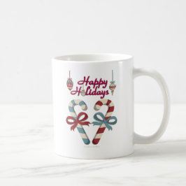 Happy Holidays Candy Cane Heart Kaffeetasse