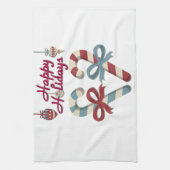 Happy Holidays Candy Cane Heart Küchentuch (Vertikal)