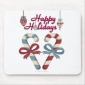 Happy Holidays Candy Cane Heart Mousepad (Vorne)