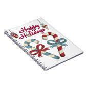 Happy Holidays Candy Cane Heart Notizblock (Rechte Seite)