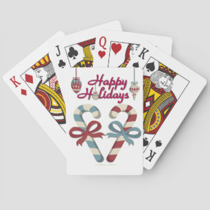 Happy Holidays Candy Cane Heart Spielkarten