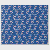 Happy Holidays Candy Cane mit Schneeflocken Geschenkpapier (Flach)