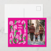 Happy Holidays Candycanes CUSTOM FOTO Weihnachten (Vorne/Hinten)