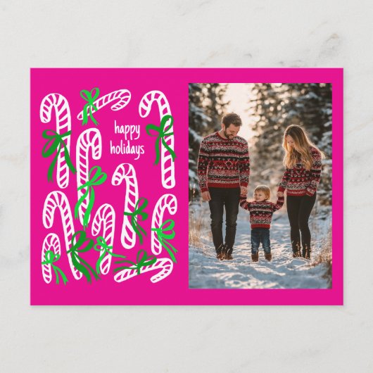 Happy Holidays Candycanes CUSTOM FOTO Weihnachten (Vorderseite)