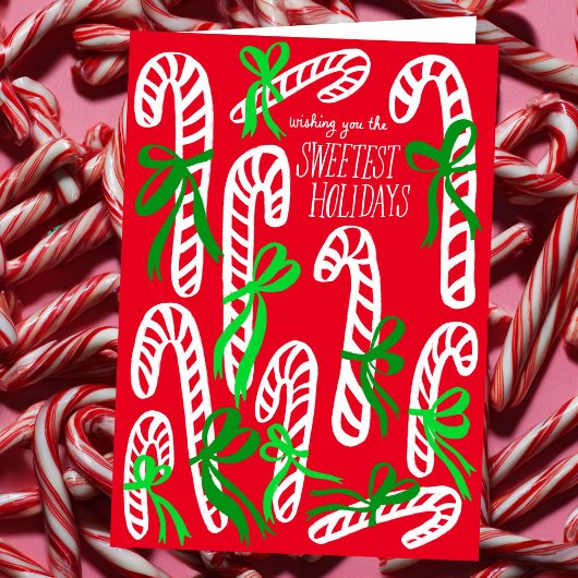 Happy Holidays Candycanes Sweet Niedliche Weihnach Karte