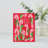 Happy Holidays Candycanes Sweet Niedliche Weihnach Postkarte (Stehend Vorderseite)