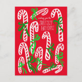 Happy Holidays Candycanes Sweet Niedliche Weihnach Postkarte (Vorderseite)