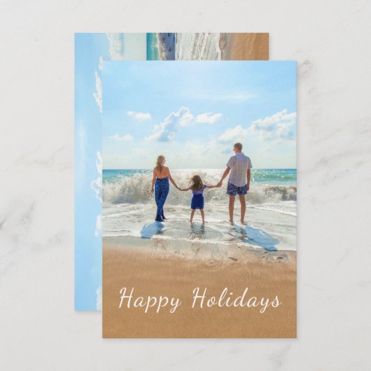 Happy Holidays Card Benutzerdefiniert Foto und Tex Einladung (Vorne/Hinten)