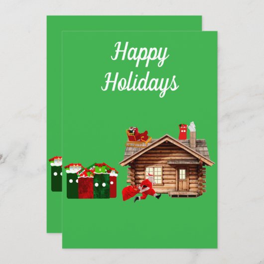 Happy Holidays Card Feiertagskarte (Vorne/Hinten)