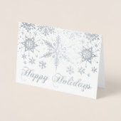 Happy Holidays Card für echtes Silver Foil Snowfla Folienkarte (Vorderseite)