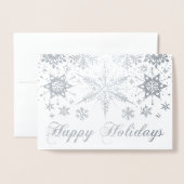 Happy Holidays Card für echtes Silver Foil Snowfla Folienkarte (Vorderseite mit Umschlag)