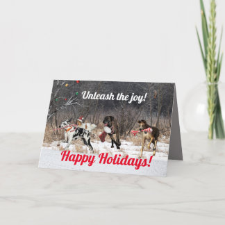 Happy Holidays Card Hunde Feiertagskarte
