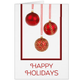 Happy Holidays Card mit Ornamenten