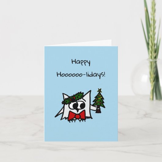 Happy Holidays Card mit Weihnachtsbaum und Kranz Karte (Vorderseite)