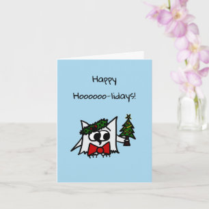 Happy Holidays Card mit Weihnachtsbaum und Kranz Karte