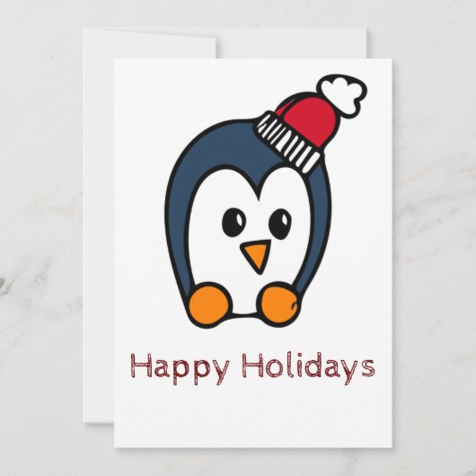Happy Holidays Card Penguin Feiertagskarte (Vorderseite)