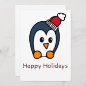 Happy Holidays Card Penguin Feiertagskarte (Vorne/Hinten)