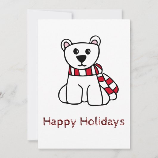 Happy Holidays Card Polar Bear Feiertagskarte (Vorderseite)