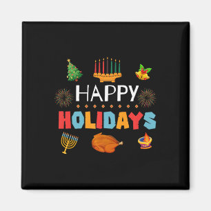 Happy Holidays Celebration Diwali Kwanzaa Hanukkah Magnet
