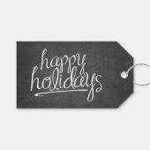 Happy Holidays Chalkboard Geschenkanhänger (Vorderseite (Horizontal))