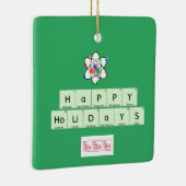 Happy Holidays Chemist Baum ausgeteilt Keramikornament (Rechts)