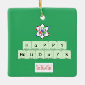 Happy Holidays Chemist Baum ausgeteilt Keramikornament (Vorderseite)
