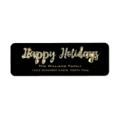 Happy Holidays Chic Black and Gold Script (Vorne)