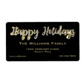 Happy Holidays Chic Black Gold Script Weihnachten (Vorne)