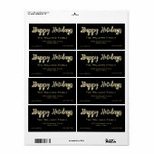 Happy Holidays Chic Black Gold Script Weihnachten (Vorne)