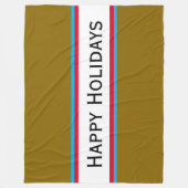 HAPPY HOLIDAYS Chic Festive Multicolor Streifen Fleecedecke (Vorderseite)