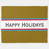 HAPPY HOLIDAYS Chic Festive Multicolor Streifen Fleecedecke (Vorderseite (Horizontal))