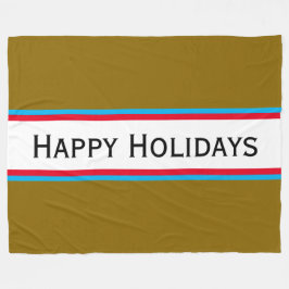 HAPPY HOLIDAYS Chic Festive Multicolor Streifen Fleecedecke