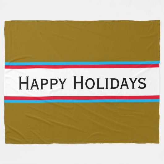 HAPPY HOLIDAYS Chic Festive Multicolor Streifen Fleecedecke (Vorderseite (Horizontal))
