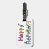 Happy Holidays Children Gepäckanhänger (Vorderseite vertikal)