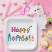 Happy Holidays Children Pappteller (Party)