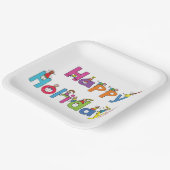 Happy Holidays Children Pappteller (Gewinkelt)