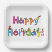 Happy Holidays Children Pappteller (Vorderseite)