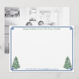 Happy Holidays Chinoiserie Chic Picture on Reverse Feiertagskarte