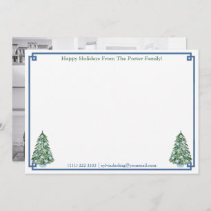 Happy Holidays Chinoiserie Chic Picture on Reverse Feiertagskarte