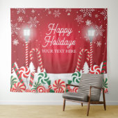Happy Holidays christmas banner backdrop Wandteppich (Beispiel (Horizontal))