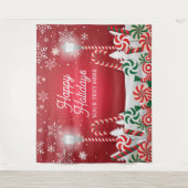 Happy Holidays christmas banner backdrop Wandteppich (Vorderseite)