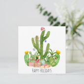 Happy Holidays Christmas Cactus Gruß Karte (Stehend Vorderseite)